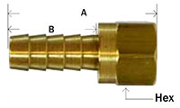 Brass 37 Degree jic Flare Swivel Diagram